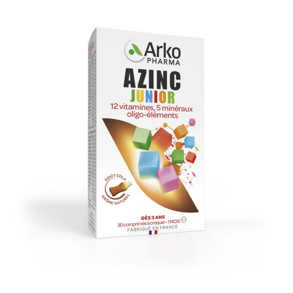 قرص جویدنی مولتی‌ ویتامین و مینرال Azinc Junior برای 3+ سال تولید فرانسه